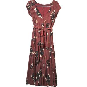 Free People All I Got Retro Floral Maxi Dress Boho Flowy Ruffle Tiered Plunge 6